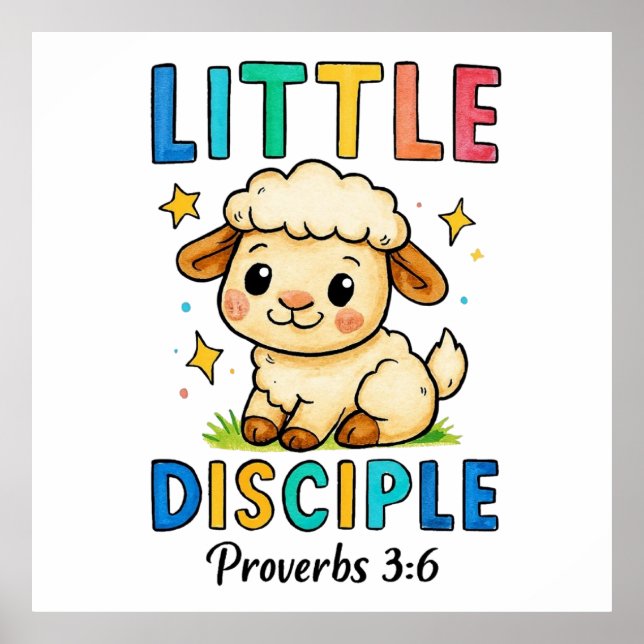 Poster Provérbios 3:6 Pequeno Discípulo (Frente)