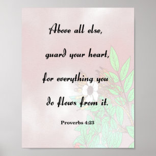 Poster Provérbios 4:23, Guarda Seu Coração