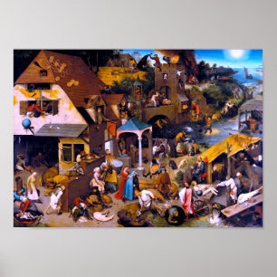 Poster Provérbios Países Baixos, Pieter Bruegel, o Velh