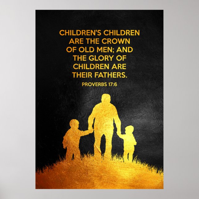 Poster Provérbios Verso de Bíblia 17:6 (Frente)