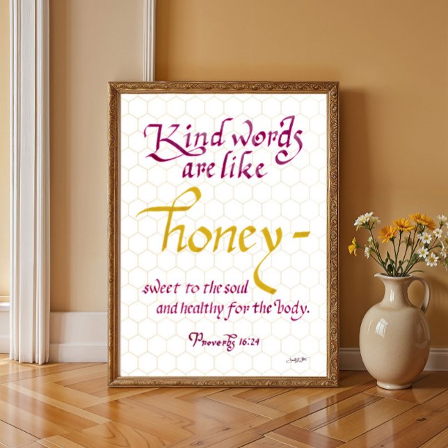 Poster Proverbs 16 24 Palavras São Como Escritura De Mel (Criador carregado)