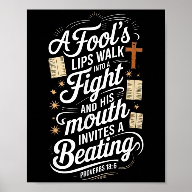 Poster Proverbs 18 6 _ Bible Verse  (Frente)