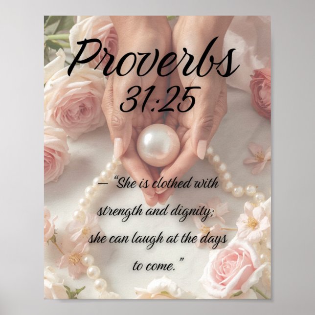 Poster Proverbs 31:25 - Arte Cristã de Luxo (Frente)