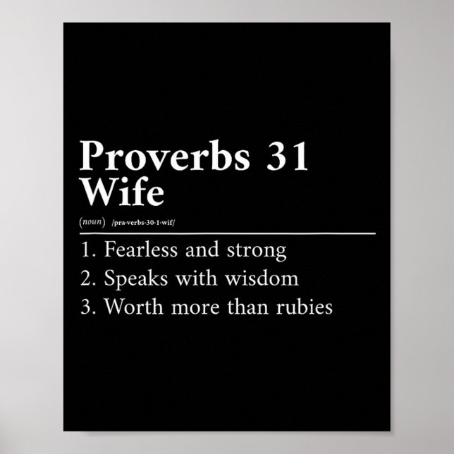 Poster Proverbs 31 Wife Definition  (Frente)