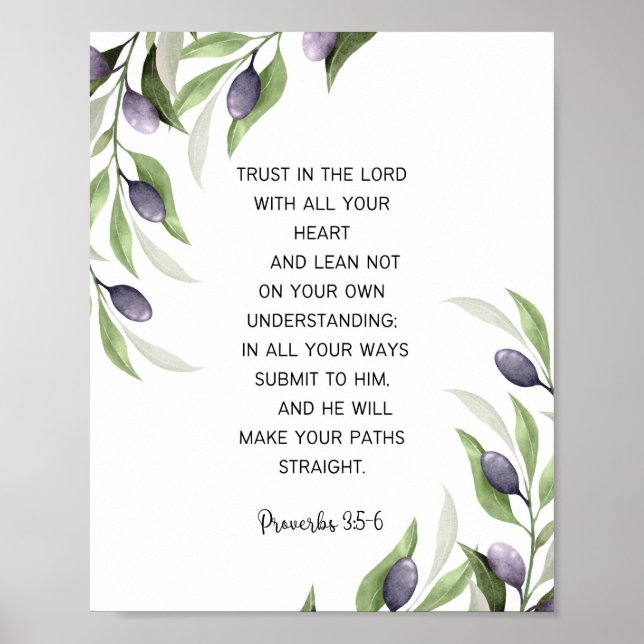 Poster Proverbs 3:5-6 Trust in the Lord (Frente)