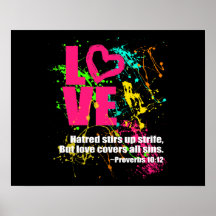 Proverbs de Amor Bíblia Verso Neon Paint Splatter
