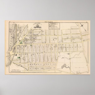 Poster Providência do leste Rhode - mapa da ilha