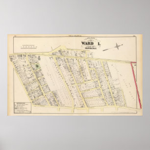 Pôster Providência Rhode - mapa 2 da ilha