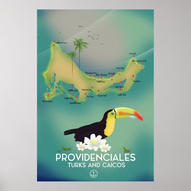 Poster Providenciales turks e caicos (Frente)