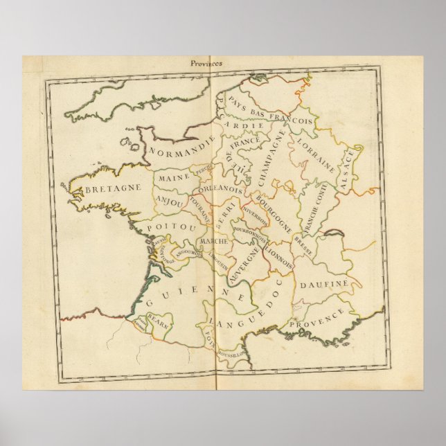 Pôster Províncias, França (Frente)