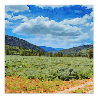 Pôster Provo River Valley nas montanhas Uinta