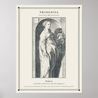 Poster Prudentia Prudência Virtude Cardeal Gravura