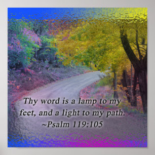 PÔSTER PSALM 119:105 FRAMED PRINT GOD'S WORD LIGHTS PATH