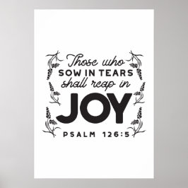 Poster Psalm 126:5 Scripture Typography – Reap in Joy
