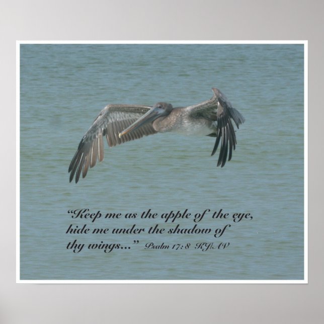 Pôster Psalm 17:8 Scripture Print, Version B (Frente)
