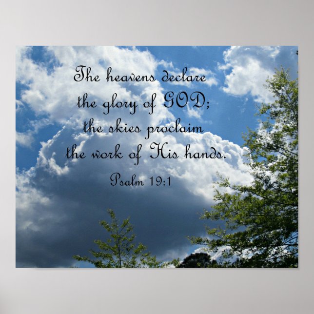 Poster Psalm 19:1 The heavens declare the glory of God (Frente)