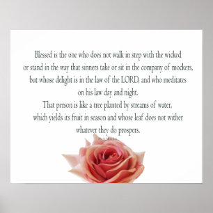 Poster Psalm 1, Law day and Night, Streams of Waters,