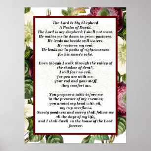 Poster Psalm 23 biblical quotes