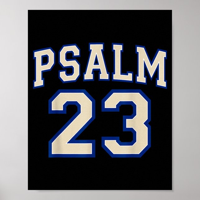 Poster Psalm 23 Christian Faith Ivory And Blue Varisty Le (Frente)