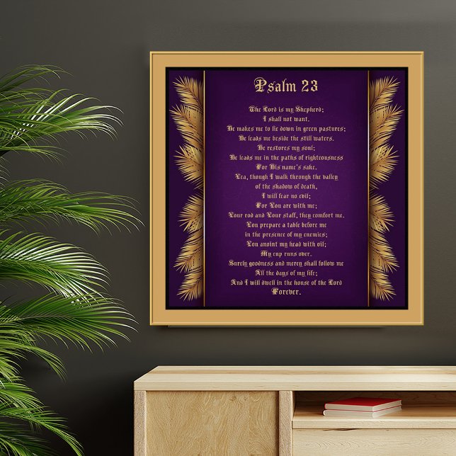 Poster Psalm 23 - Escritura de Bíblias Dourada Meias Gicl (Criador carregado)