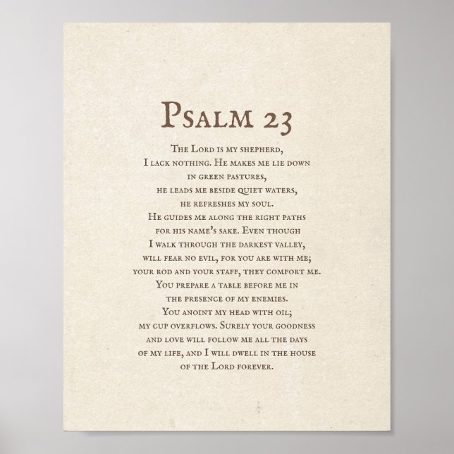 Poster Psalm 23 The Lord is my Shepherd  (Frente)
