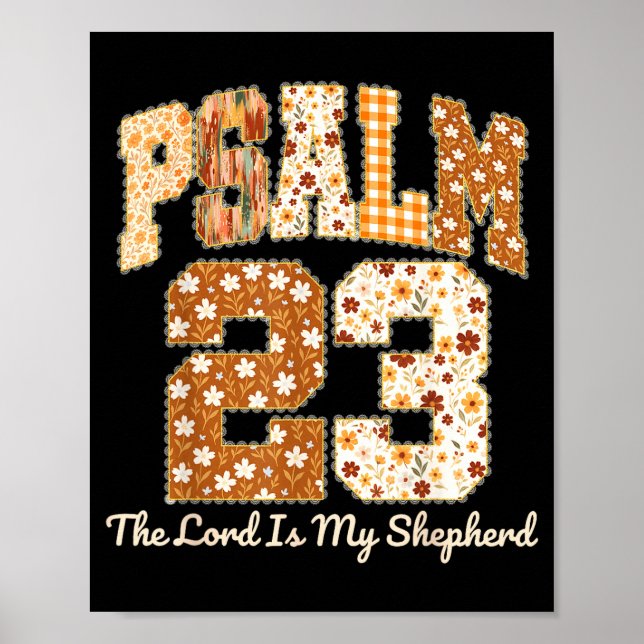 Poster Psalm 23 The Lord Is My Shepherd Christian Fall Th (Frente)