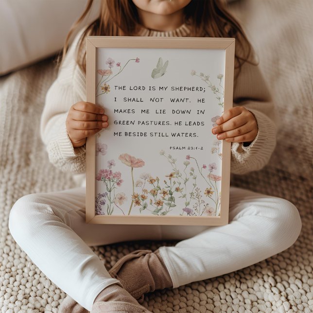 Poster Psalm 23 Wildflowers Bible Verse Nursery (Criador carregado)