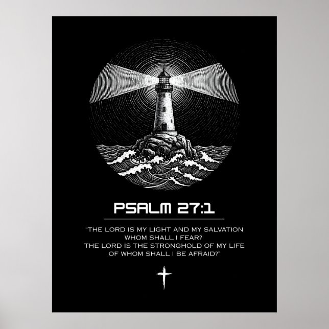 Poster Psalm 27:1 Bible Verse | Lighthouse Christian (Frente)