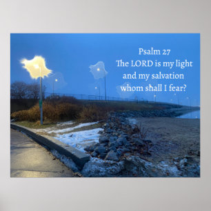 Poster Psalm 27 Inspirational Lord is my Light Postcard