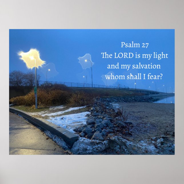 Poster Psalm 27 Inspirational Lord is my Light Postcard (Frente)