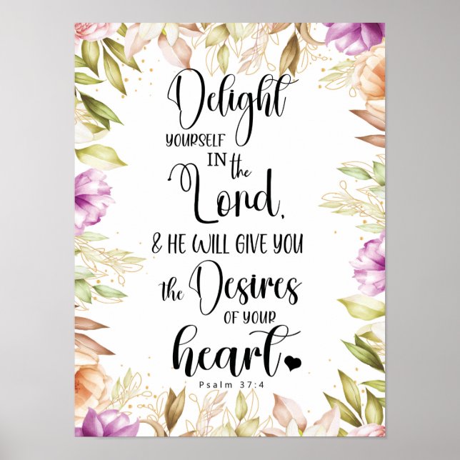 Poster Psalm 37:4 Delight YourSelf  (Frente)