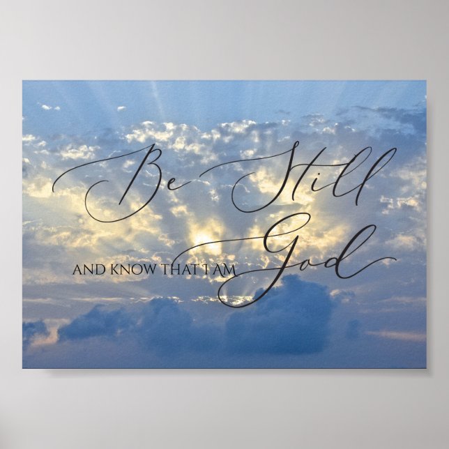 Poster Psalm 46 10, Be Still Sun Rise through Cloud (Frente)
