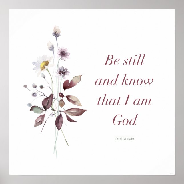 Poster Psalm 46:10, Bible Verse Print, Be Still (Frente)