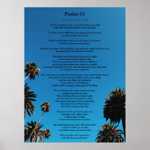 Poster Psalm 91 King James Versão Add Name Christian