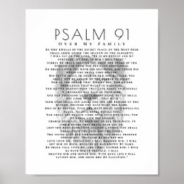 Poster Psalm 91 Over My Family Lion Head Christian