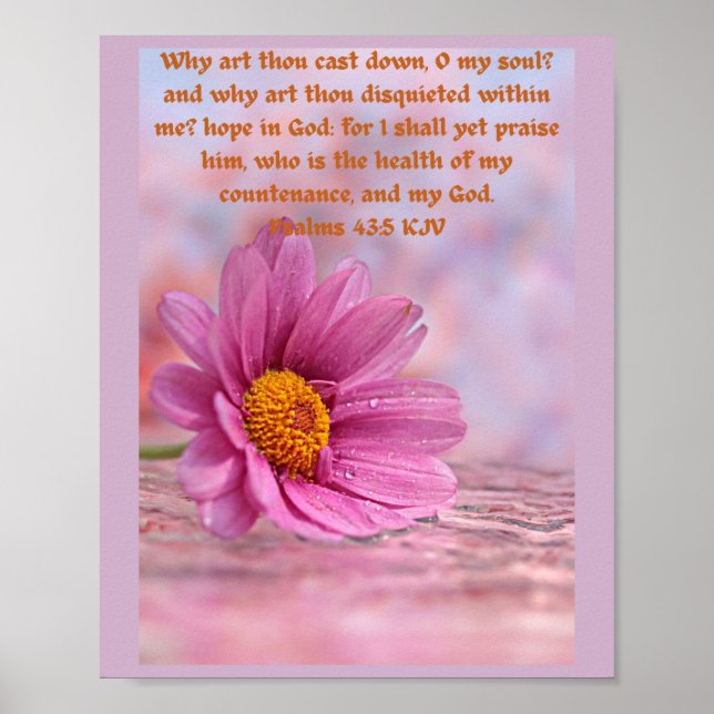 Poster Psalms 43 v5 faith, uplifting inspirational   (Frente)