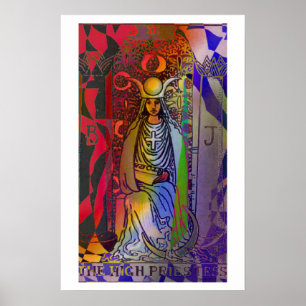 Poster psicadélico alto do cartão de Tarot da