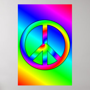 Poster psicadélico da paz