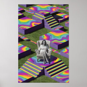 Poster Psicodélica em Cadeira