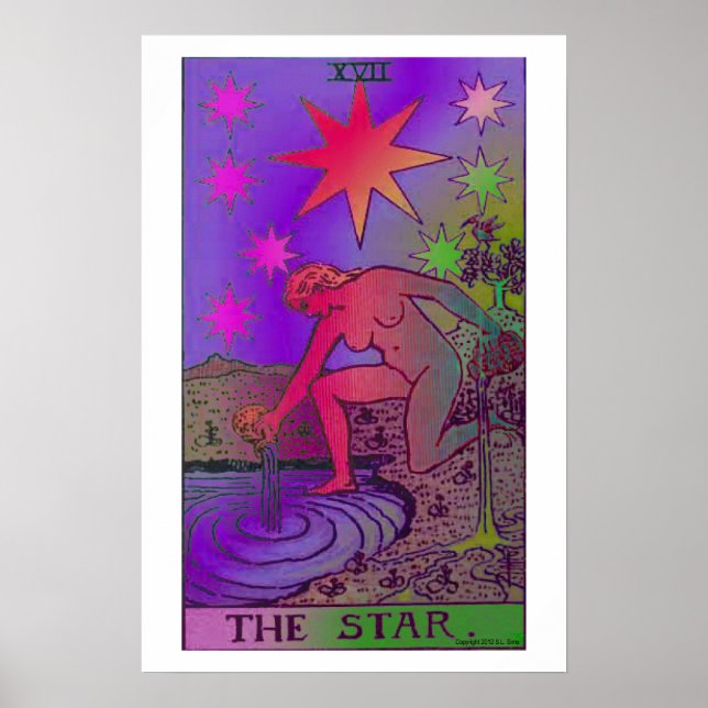 Poster Psicodélico da Placa de Tarot Star (Frente)