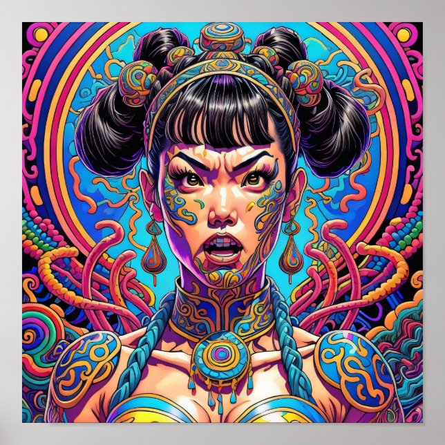 Poster Psicodélico diga o quê! Arte (Frente)