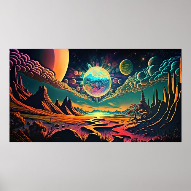 Poster Psicodélico espacial (Frente)