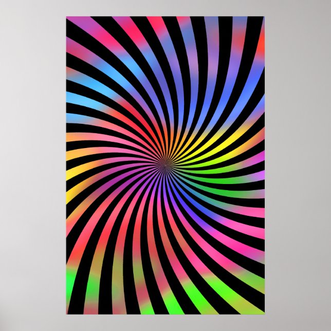Poster Psicodélico: Espiral multicolores (Frente)