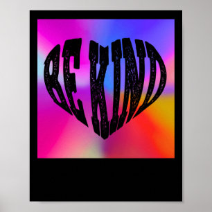 Poster Psicodélico Seja Design de Coração Bonita - Arco-Í