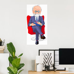 Poster Psicólogo em Fato com Bloco de Notas