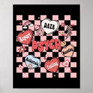 Poster Psicólogo Escolar Retro Groovy Dia dos Namorados H