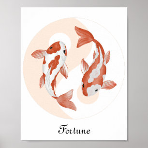 Poster Psicopatia Lucky Zen Koi Fish na Fortuna Bagua