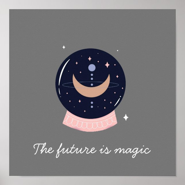 Poster Psíquica mística de bola de cristal (Frente)