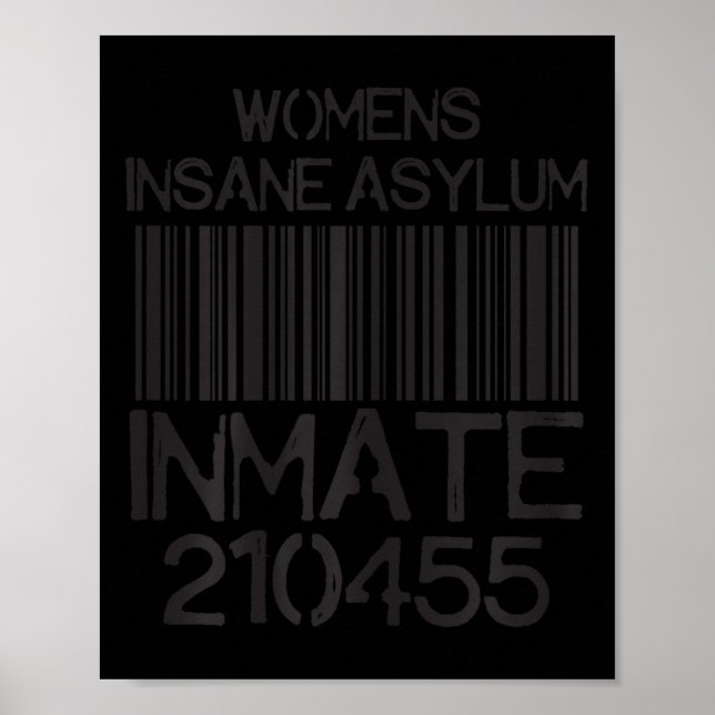 Poster Psych Ward Jail Funny Halloween Costume Insane Asy (Frente)