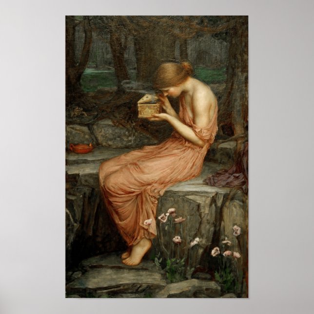 Poster Psyche Abrindo Caixa de Ouro Waterhouse (Frente)